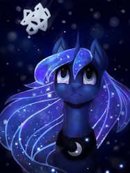 Size: 3000x4000 | Tagged: safe, artist:shedence, princess luna, snowdrop (animation), g4, crying, female, sad, snow, snowflake, solo