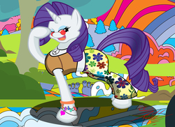 Size: 1600x1163 | Tagged: safe, artist:killkatt, rarity, g4, 60s, female, hippie, midriff, solo