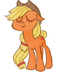 Size: 3300x3900 | Tagged: safe, artist:gurne0, applejack, g4, eyes closed, female, floppy ears, high res, simple background, solo