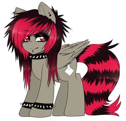Size: 912x875 | Tagged: safe, artist:mixipony, oc, oc only, oc:mixi, pegasus, pony, collar, female, mare, solo, spiked collar, spiked wristband, wristband