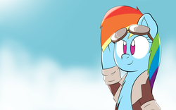 Size: 1280x800 | Tagged: safe, artist:abstract-spectrum, rainbow dash, g4, clothes, female, goggles, jacket, solo