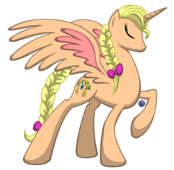 Size: 2852x2800 | Tagged: safe, artist:template93, oc, oc only, oc:pamela jane, alicorn, pony, alicorn oc, commission, eyes closed, high res, pose, raised hoof, solo