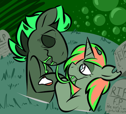 Size: 2000x1800 | Tagged: safe, artist:scribblerex, oc, oc only, oc:f.p., pony, zombie, zombie pony, couple, female, male, mare, shipping, stallion