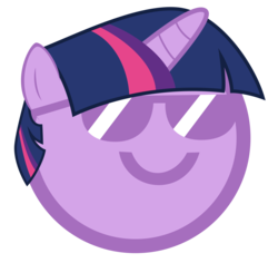 Size: 3000x2833 | Tagged: safe, artist:thematrixman, twilight sparkle, g4, badass, emoticon, female, high res, smiling, solo, sunglasses