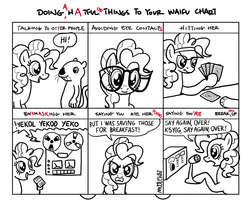 Size: 900x724 | Tagged: safe, artist:kturtle, pinkie pie, otter, pony, turtle, g4, backmasking, blackjack, card, clever bastard, doing a hatful of things, doing hurtful things, female, glasses, ham radio, kturtle, meme, microphone, monochrome, parody, reel to reel, william carlos williams