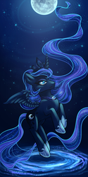 Size: 500x1000 | Tagged: safe, artist:cosmic-angell, princess luna, g4, female, moon, solo