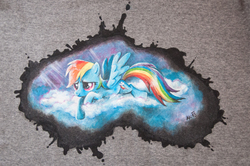 Size: 3634x2414 | Tagged: safe, artist:drawirm, rainbow dash, g4, cloud, cute, dashabetes, female, high res, solo, t shirt design, traditional art