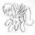 Size: 1024x1025 | Tagged: safe, artist:doomcakes, derpy hooves, pegasus, pony, g4, female, mare, monochrome, solo, traditional art