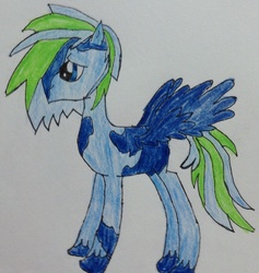 Size: 1274x1344 | Tagged: safe, artist:deltsdash, oc, oc only, pegasus, pony, solo, traditional art