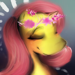 Size: 1024x1024 | Tagged: safe, artist:magnolia97, fluttershy, g4, female, flower, solo