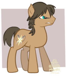 Size: 350x400 | Tagged: safe, artist:mocha-shortcake, earth pony, pony, animated, attack on titan, eren jaeger, ponified, snorting, solo
