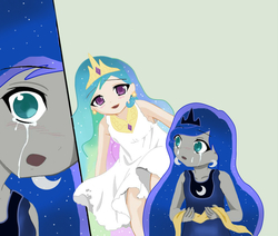 Size: 963x815 | Tagged: safe, artist:blazethecat130602, princess celestia, princess luna, human, g4, humanized, younger