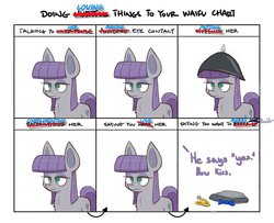 Size: 992x806 | Tagged: safe, artist:heir-of-rick, boulder (g4), maud pie, g4, bowtie, chart, doing loving things, impossibly large ears, meme, now kiss, pickelhaube, wedding ring, wrong cutie mark