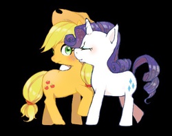 Size: 441x347 | Tagged: safe, artist:chi-hayu, applejack, rarity, g4, female, lesbian, ship:rarijack, shipping