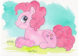 Size: 1024x737 | Tagged: safe, artist:nanabuns, pinkie pie, g4, female, solo, traditional art