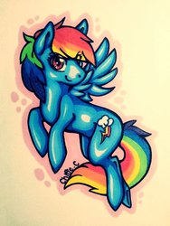 Size: 600x800 | Tagged: safe, artist:derpicorgi, rainbow dash, g4, female, solo, traditional art