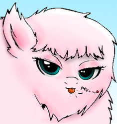 Size: 316x336 | Tagged: safe, artist:exceedinglyfabulousp, artist:mixermike622, oc, oc only, oc:fluffle puff, bedroom eyes, colored, looking at you, solo