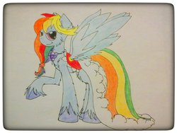 Size: 1032x774 | Tagged: safe, artist:itnwl, rainbow dash, g4, clothes, dress, female, gala dress, solo, unshorn fetlocks