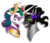 Size: 960x832 | Tagged: safe, artist:drako1997, idw, king sombra, princess celestia, alicorn, pony, g4, reflections, spoiler:comic, couple, evil celestia, evil counterpart, female, male, mirror universe, ship:celestibra, shipping, sticker, straight