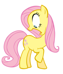 Size: 564x665 | Tagged: safe, artist:durpy, fluttershy, earth pony, pony, g4, the return of harmony, earth pony fluttershy, female, implied g1, race swap, shocked, simple background, solo, transparent background, vector, wingless