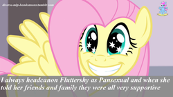 Size: 500x281 | Tagged: safe, fluttershy, g4, diverse-mlp-headcanons, female, headcanon, pansexual, solo