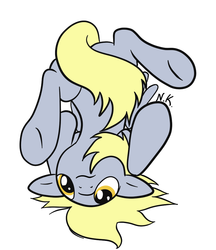 Size: 859x993 | Tagged: safe, artist:nekokevin, derpy hooves, pegasus, pony, g4, female, mare, solo, underhoof, upside down