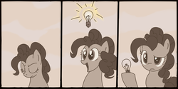 Size: 1560x780 | Tagged: safe, artist:nekokevin, pinkie pie, earth pony, pony, g4, cartoon physics, comic, female, lightbulb, mare, solo