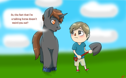 Size: 1024x635 | Tagged: safe, artist:kobayashi-maruu, oc, pony, unicorn, animal crossing, crossover, villager