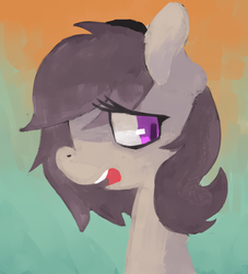 Size: 1025x1130 | Tagged: dead source, safe, artist:berrydrops, oc, oc only, oc:pocket, earth pony, pony, abstract background, bust, female, mare, profile, solo