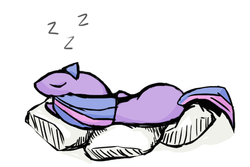 Size: 649x434 | Tagged: safe, artist:da-futaba, twilight sparkle, g4, back, female, on side, pillow, sketch, sleeping, solo, zzz