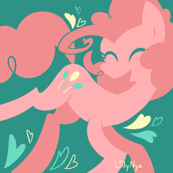 Size: 900x900 | Tagged: safe, artist:lillynya, pinkie pie, earth pony, pony, g4, female, heart, solo