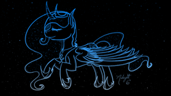 Size: 1280x720 | Tagged: safe, artist:midnightsix3, princess luna, lunadoodle, g4, female, solo