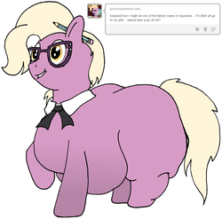 Size: 1897x1876 | Tagged: safe, artist:fatponysketches, grace manewitz, earth pony, pony, g4, diamonds, fat, fat legs, female, glasses, obese, pear, pear shaped, pencil, receptionist, solo