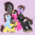 Size: 782x780 | Tagged: safe, artist:chalatso, earth pony, pony, unicorn, arin hanson, barry kramer, blank flank, blush sticker, blushing, cute, daniel avidan, danny sexbang, egoraptor, eyes closed, female, game grumps, grin, grumpabetes, hat, jontron, leaning, looking up, male, mare, mortem3r, open mouth, pink background, ponified, prone, ross o'donovan, simple background, sitting, smiling, squee, stallion, sunglasses, suzy hanson