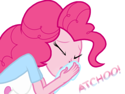 Size: 2048x1536 | Tagged: safe, artist:proponypal, pinkie pie, equestria girls, g4, female, handkerchief, nose blowing, sneezing, sneezing fetish, solo, tissue