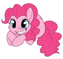 Size: 429x402 | Tagged: safe, artist:lulubell, pinkie pie, g4, cheshire grin, female, grin, simple background, solo, transparent background