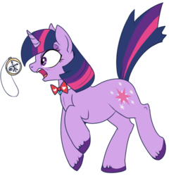 Size: 500x500 | Tagged: safe, artist:lulubell, twilight sparkle, g4, alice in wonderland, crossover, female, simple background, solo, transparent background, watch, white rabbit