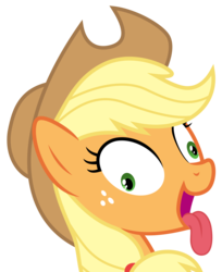 Size: 4900x6000 | Tagged: safe, artist:magister39, applejack, earth pony, pony, g4, absurd resolution, derp, female, silly, silly pony, simple background, solo, tongue out, transparent background, vector, who's a silly pony