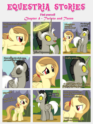 Size: 1800x2409 | Tagged: safe, artist:estories, discord, oc, oc:alice goldenfeather, alicorn, pegasus, pony, comic:find yourself, g4, alicornified, comic, halo, ponified, pony discord, race swap