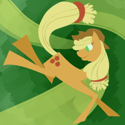 Size: 1500x1500 | Tagged: safe, artist:chroshaven, applejack, g4, bucking, female, lineless, looking back, solo