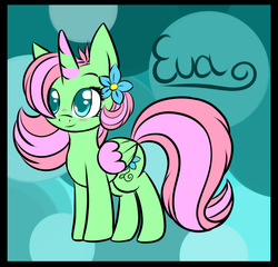 Size: 678x651 | Tagged: safe, artist:leafy44, oc, oc only, oc:eva, alicorn, pony, alicorn oc, flower, solo