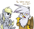 Size: 500x427 | Tagged: safe, derpy hooves, gilda, griffon, pegasus, pony, g4, ask, derp, female, gilda replies, grumpy, mare, open mouth, pointing, smiling, spread wings, tongue out, tumblr, wings