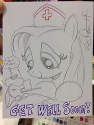 Size: 852x1136 | Tagged: safe, artist:andy price, angel bunny, fluttershy, g4, nurse, traditional art