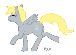Size: 598x441 | Tagged: safe, artist:cnat, derpy hooves, pegasus, pony, g4, animated, dancing, female, mare, solo