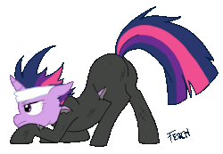 Size: 756x522 | Tagged: safe, artist:cnat, twilight sparkle, g4, animated, female, future twilight, scooting, sneaking, solo