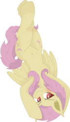 Size: 2406x4171 | Tagged: safe, artist:daydreamsyndrom, fluttershy, bat pony, pony, g4, belly button, blushing, fangs, female, flutterbat, simple background, solo, transparent background, vector