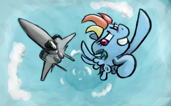 Size: 1625x1009 | Tagged: safe, artist:sevoohypred, rainbow dash, g4, f-15 eagle, female, jet fighter, plane, solo