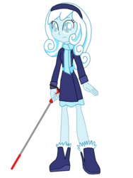 Size: 1024x1365 | Tagged: safe, artist:ferrokiva, oc, oc only, oc:snowdrop, equestria girls, g4, blind, cane, equestria girls-ified, female, simple background, solo, transparent background