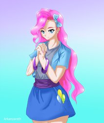 Size: 1024x1202 | Tagged: safe, artist:arkanyareth, pinkie pie, human, g4, female, humanized, solo