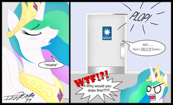 Size: 3292x2000 | Tagged: safe, artist:iflysna94, princess celestia, alicorn, pony, g4, angry, bathroom, blushing, but why, comic, constipated, female, high res, implied pooping, mare, moaning, poogasm